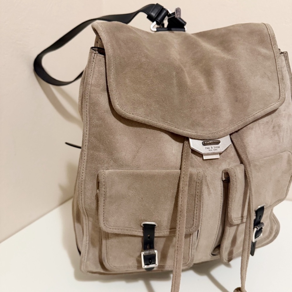 rag & bone Suede Taupe Backpack - Picture 3 of 16